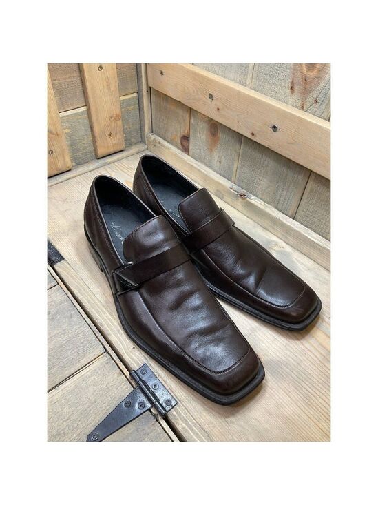 KENNETH COLE New York Edge of Reason Leather Slip-on Brown Loafer Dress Shoes 11